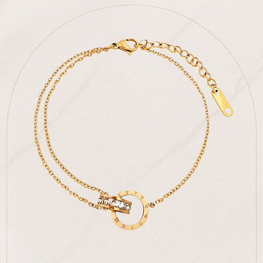 Roman Ring Anklet – 18K Gold Plated | Waterproof & Hypoallergenic