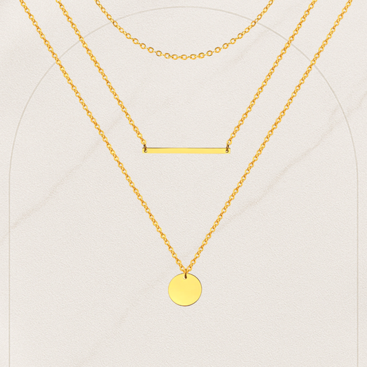 3-Layer Gold Necklace – 18K Gold Plated Stainless Steel | Waterproof & Hypoallergenic