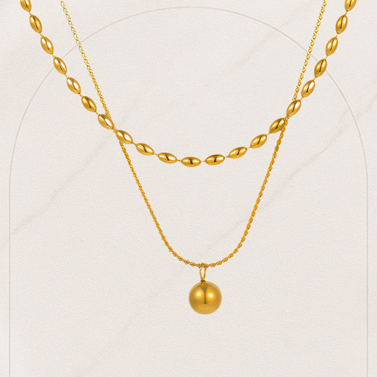 Minimalist 18K Gold-Plated Layered Necklace – Waterproof, Hypoallergenic Stainless Steel
