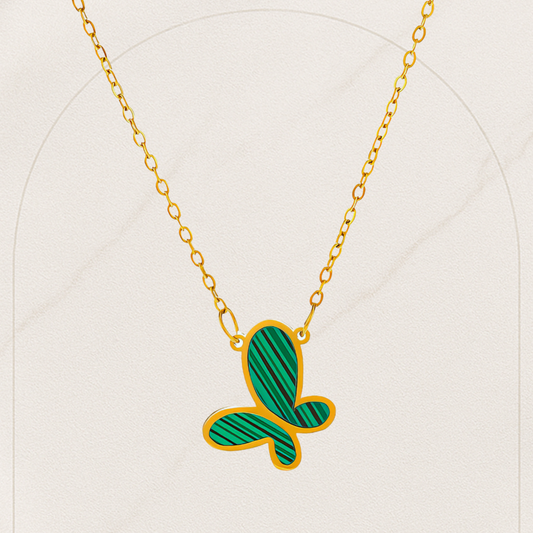Butterfly Pendant Necklace – 18K Gold Plated Stainless Steel | Waterproof & Hypoallergenic