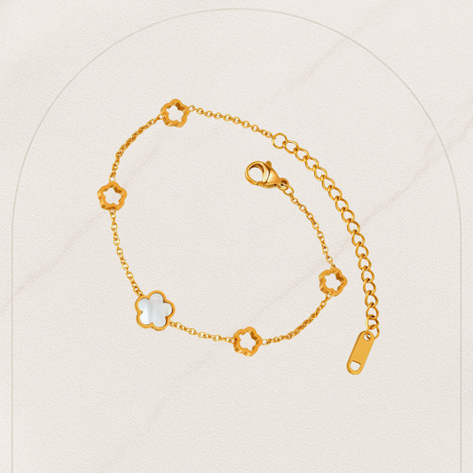 Flower Meadow Bracelet – Elegant 18K Gold Plated Stainless Steel